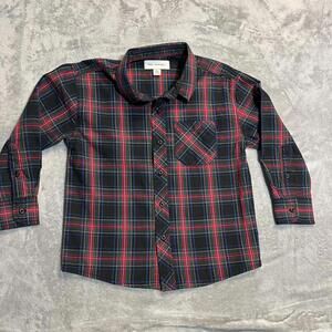 Free Assembly Shirt Boys 4/5 Plaid  Christmas Classic Preppy Holiday‎ School Top